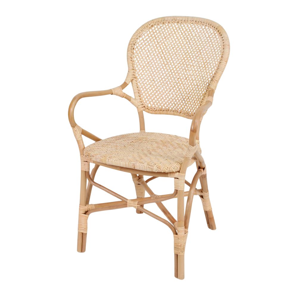 SILLA DE RATÁN CARVI con reposabrazos. 1