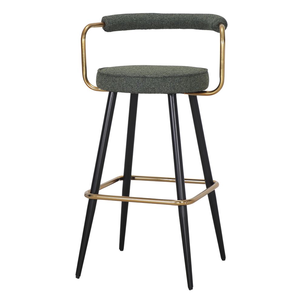 TABURETE ALTO DE METAL TAPIZADO DENZEL  verde 1