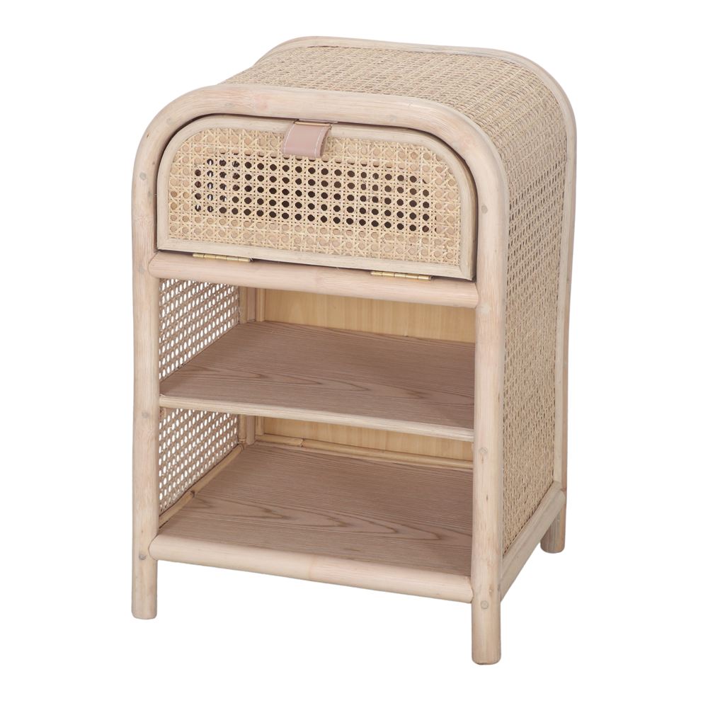 MESITA DE NOCHE DE RATÁN LINDSEY estilo Mediterráneo