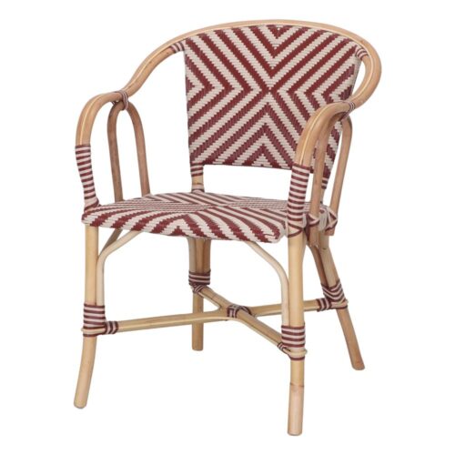 SILLA DE RATÁN LISBON estilo Bistró  burdeos 1