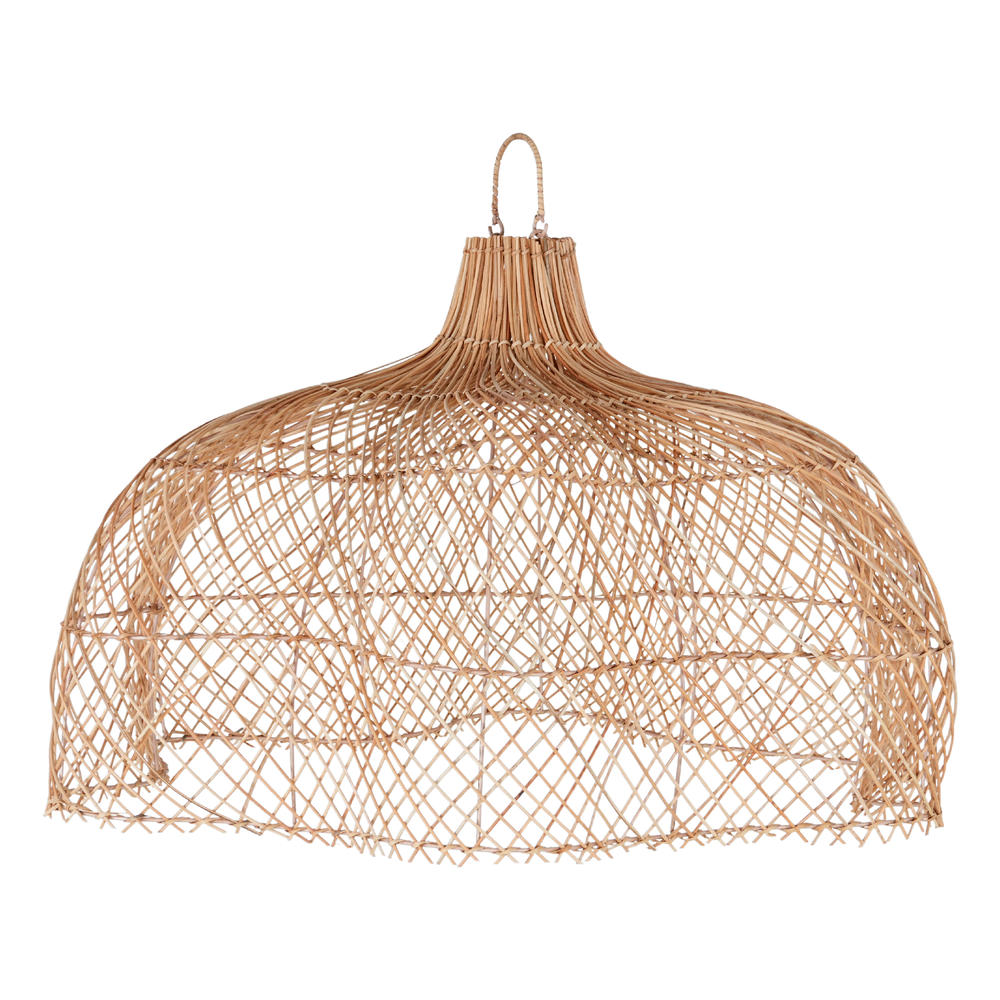 Pantalla lámpara de ratán Halo, de estilo Mediterráneo. Pantalla fabricada en ratán natural. Instalación eléctrica no incluida. Válido interior. frontal