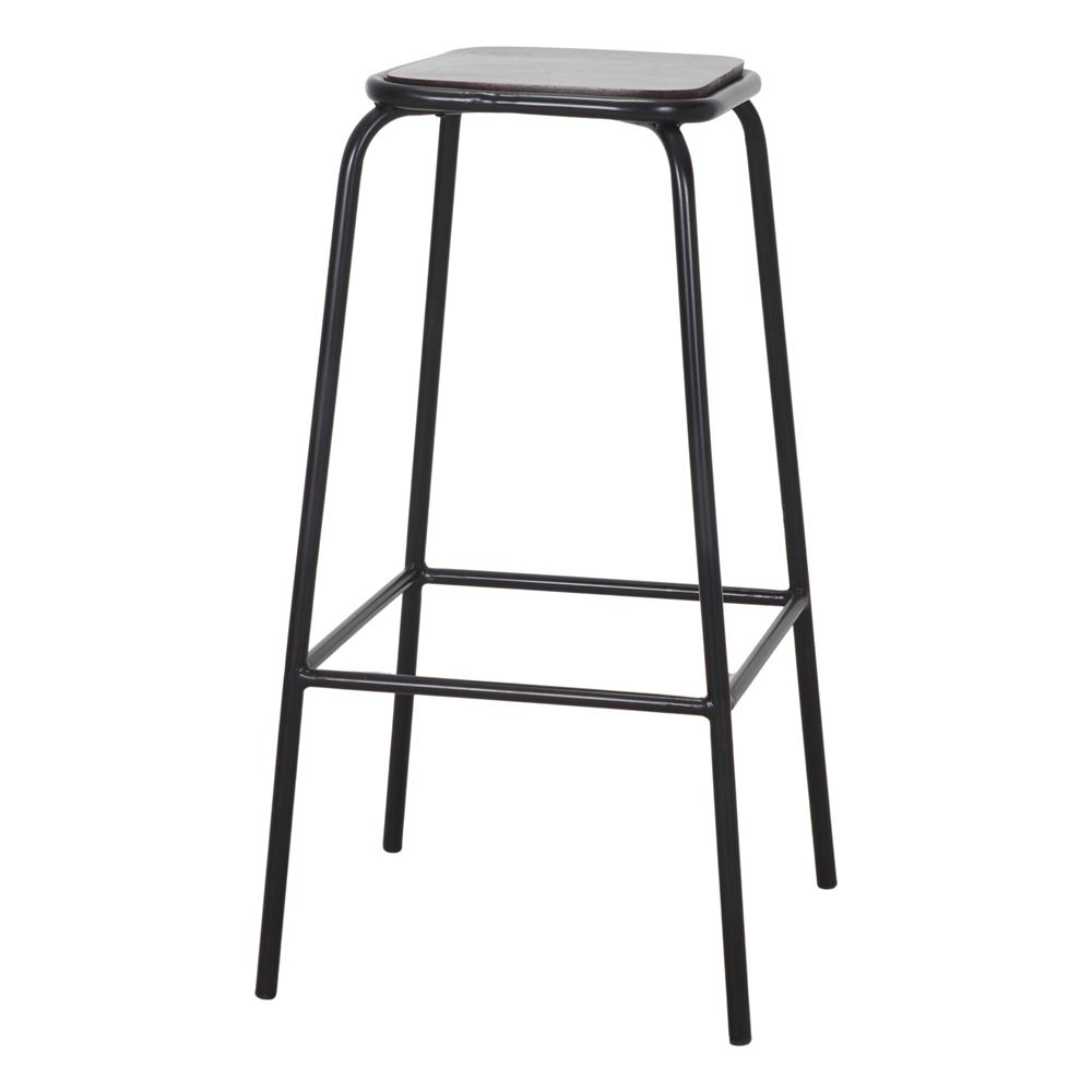 TABURETE ALTO DE METAL Y MADERA AYARIZ estilo Industrial 1
