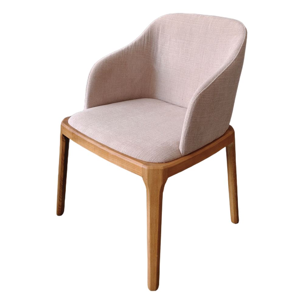 SILLA TAPIZADA CHILONI de estilo Contemporáneo, con estructura de madera, y asiento tapizado en textil 1