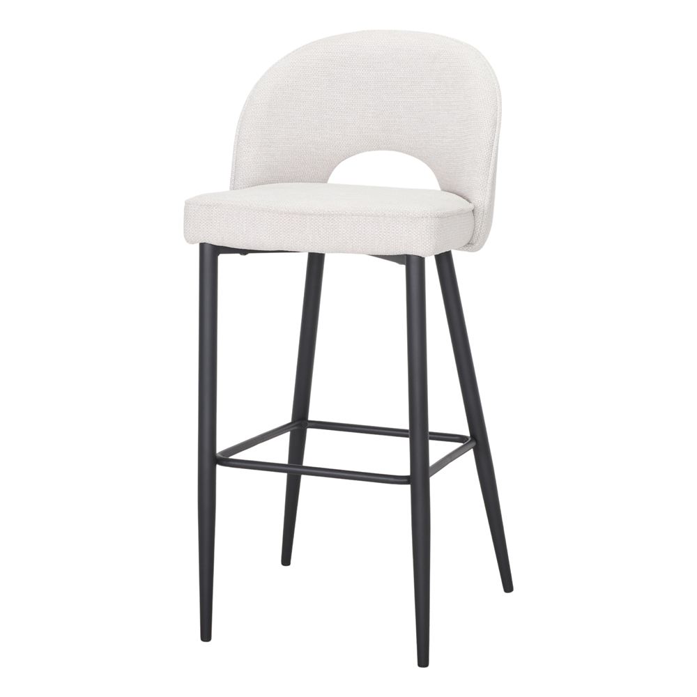 TABURETE ALTO TAPIZADO CHIAPAS de estilo Mid Century beige 1