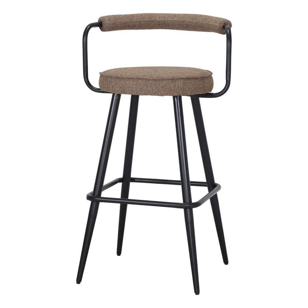 TABURETE ALTO DE METAL TAPIZADO KESSEL moka 1