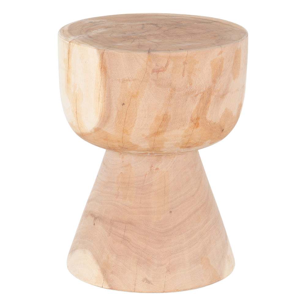 Mesa auxiliar Kanan, estilo Rústico. Fabricada en madera tropical de suar. Producto fabricado de manera artesanal. Não é válida para utilização no exterior. frontal
